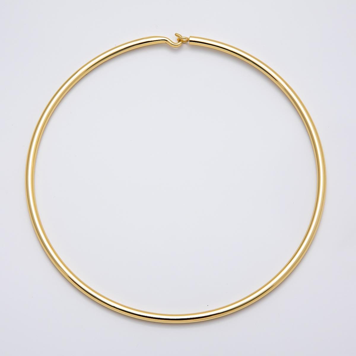 Minimalist Thick Gold Plated Choker Necklace Strong Cuff Necklace for Personalized Charm Beads Jewelry WA-4277 CHARMS-00750-752
