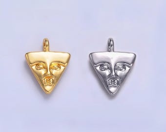 Mini ciondolo per pizza riempito d'oro a forma di piramide di formaggio, per bracciale, collana, orecchino, componente per la creazione di gioielli C055