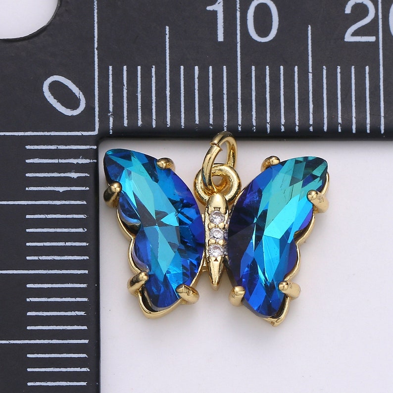 1pc Large Clear Blue Purple Wings Butterfly 24k Gold Micro - Etsy