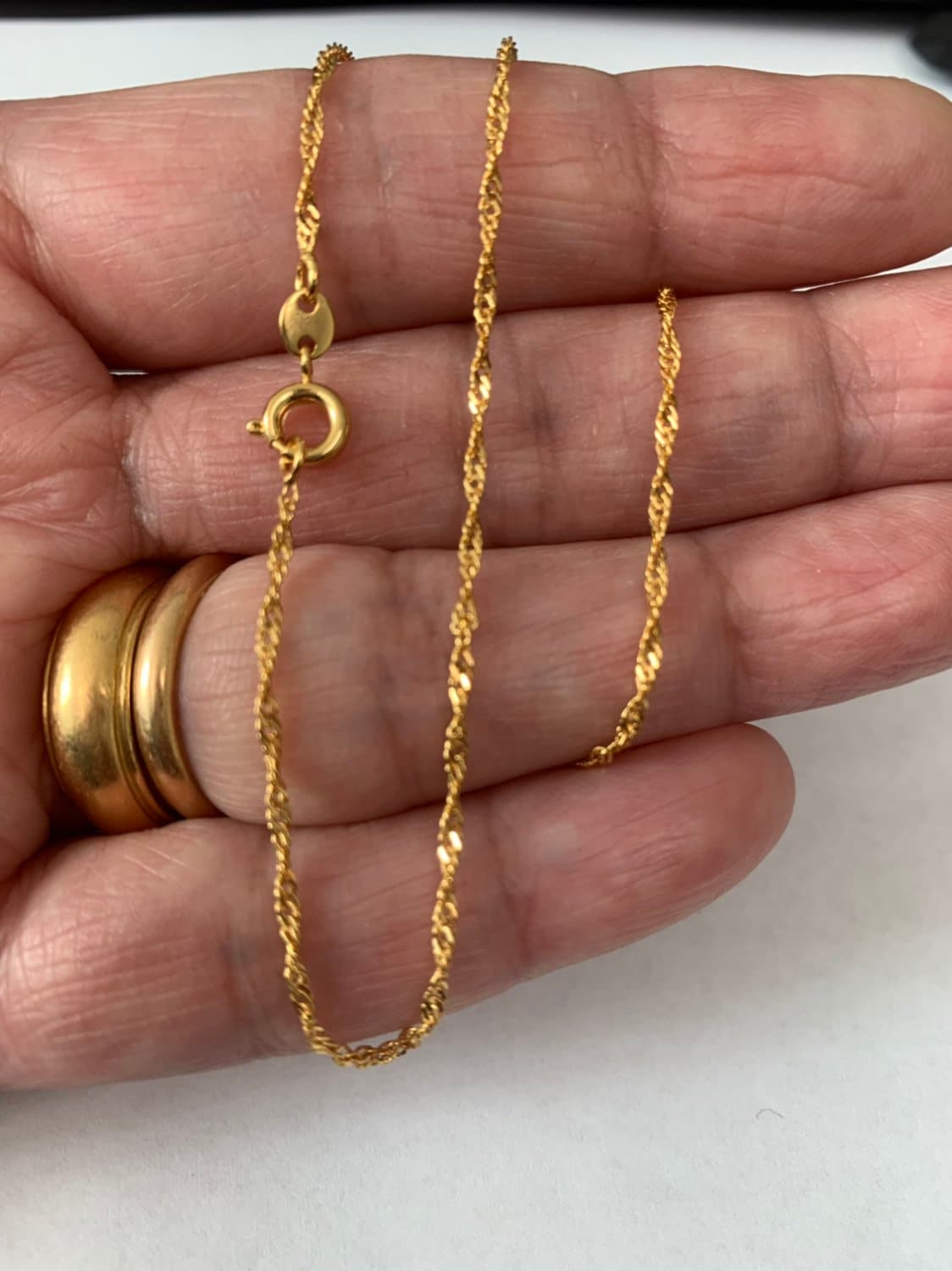 1pc 13.8'' Ready to Use 24K Gold Singapore Necklace Etsy