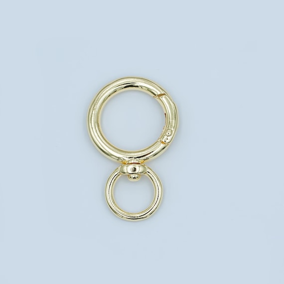 1pc Wholesale Round Push Spring Ring Gold Key Holder Ring for