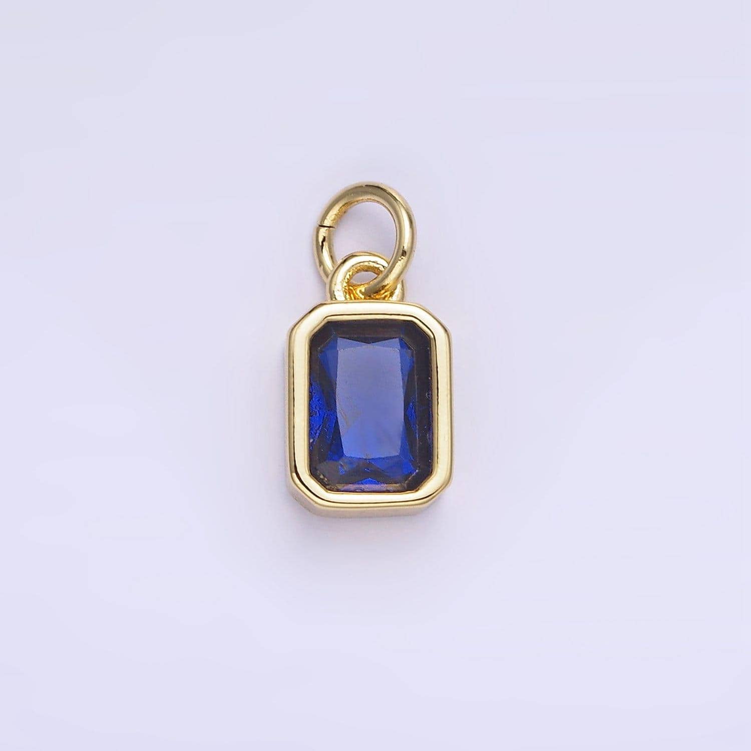 24k Gold Filled Square Multifaceted Cubic Zirconia Stone