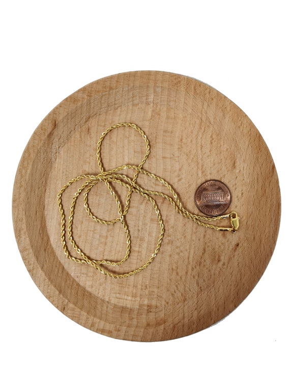 24K Gold Rope Necklace Chain 