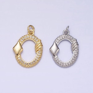16k gold filled open ovale microverharde kaartbedel met gedraaide diamanten in goud en zilver | ac1219 ac1220