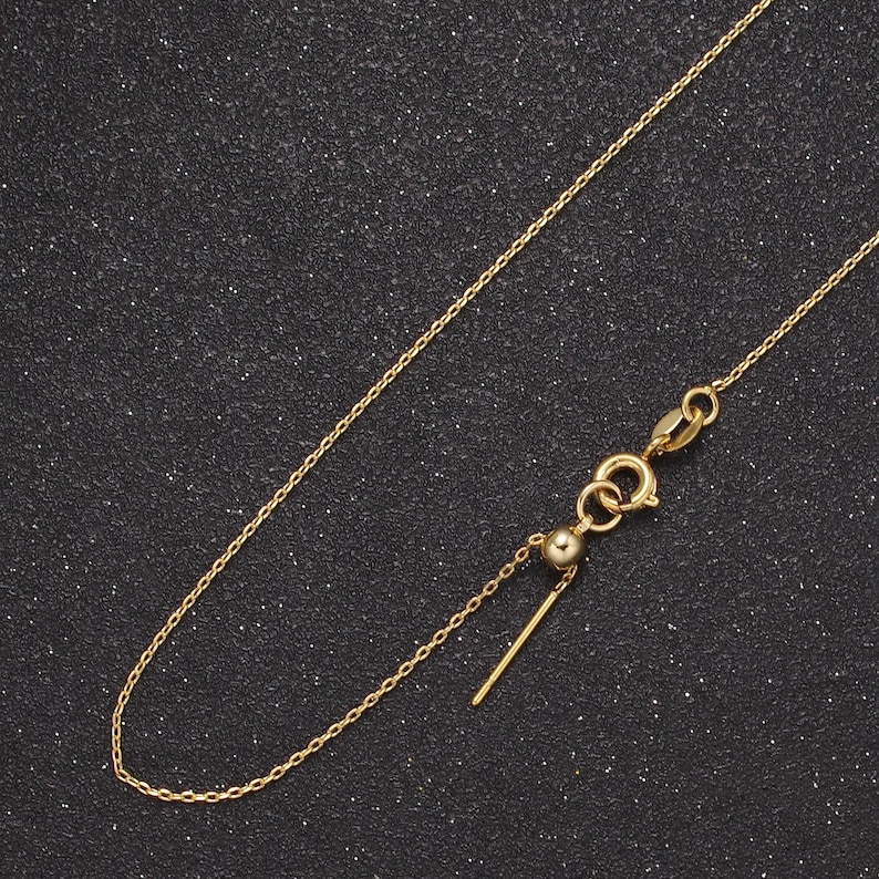 Adjustable Necklace 19 Inch Ready to Wear 24k Gold Filled Cable Chain ...