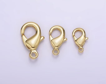 14K Gold Filled 15mm, 12mm, 10mm Lobster Claw Clasps Closure Findings Supply for Jewelry Making | Z533 - Z535