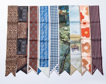 Asssorted colors Narrow scarf for scarf necklace making, hair, bag scarves accessories wa-1588