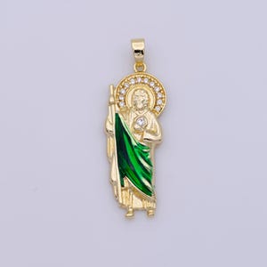 14k gold filled saint jude pendant hope saint religious charm necklace catholic jewelry making patron saint of hopeless cause, n-1332 n-1333