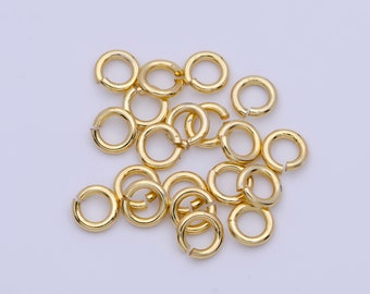 1mm x 4mm (18 gauge) 10 gr. Gold Plated Jump Ring, Rose Gold Connector, White Gold Open Jump Rings, jewelry making supplies