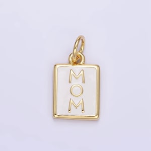 18k gold filled mama charm for bracelet necklace charm new mom tag pendant for diy wholesale jewelry supplies e356