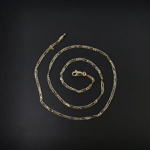 1 cadena de eslabones de oro de 23,5" lista para usar, fina y elegante, ideal para collares con dijes colgantes, WA-485