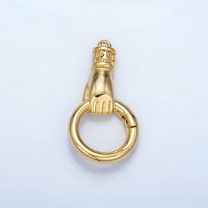 14k gold filled hand enhancer charm holder with spring gate ring for necklace charm supply jewelry making z875
