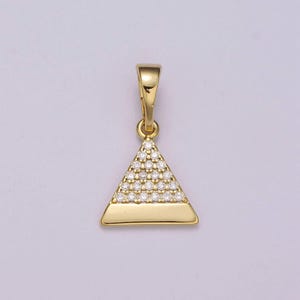 14k gold filled pyramid pendant dainty triangle charm for necklace bracelet earring, n-1410