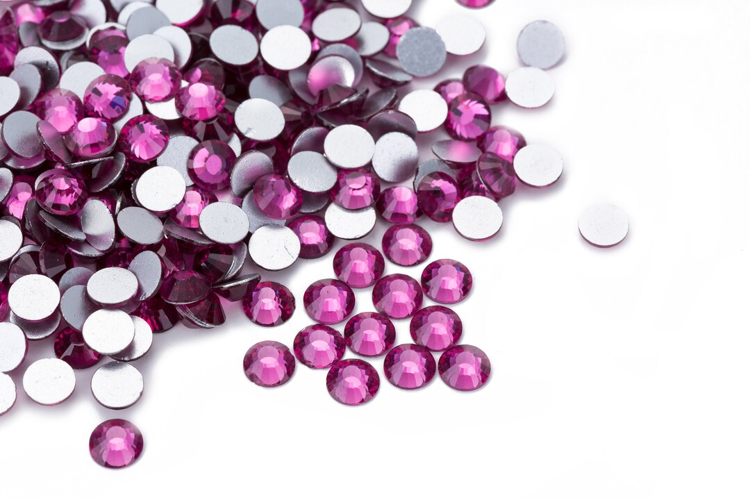 140 Pcs Crystal Fuchsia Rhinestone Hot Pink Flat Back Crystal ...