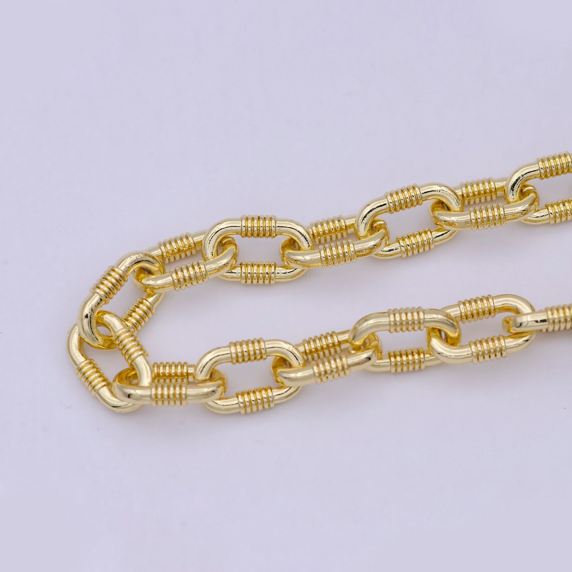 14K Gold Filled Unfinished Textured Cable Chain by Yard Etsy