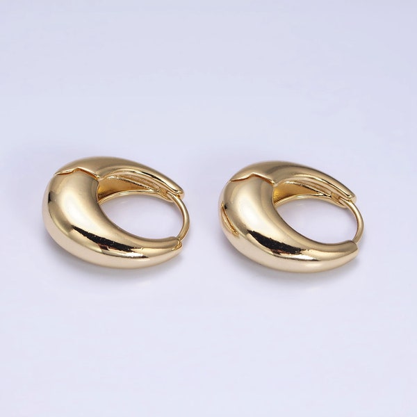 14k Gold Filled Dome Huggies | Dainty Huggie Hoop Earrings | Hinge Earrings Everyday Earrings | Waterproof Statement Jewelry AD1432
