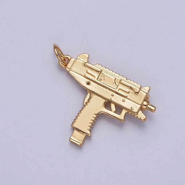 Hot Glue Gun Pendant 24K Gold Plated Gun Charm, Necklace Bracelet Charm Pendant | X-143