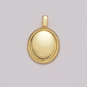 24k vergoldet klassischer ovaler Anhänger Charm für Halskette Minimalist Schmuck