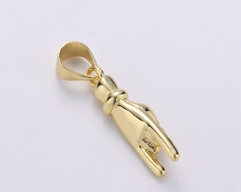 14k gold filled  hand charm mano cornuto good luck sign pendant hand gesture charm pendant for necklace bracelet earring supply, pdgf-1924