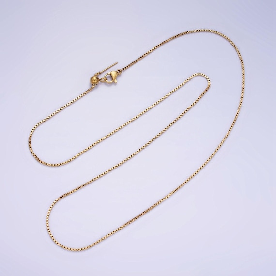 ステンレススチールボックスチェーンネックレス 1.1mm ジュエリー製作 