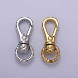 Gold filled push in clasp, plain lobster clasp, enhancer link to charms, 25x10mm Purse Charm Component l-662 l-663