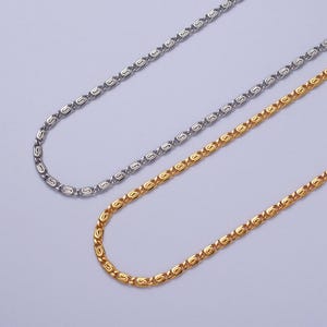 24k gold filled scroll unfinished bulk chain by yard, 2.6mm width gold & silver wholesale elegant chain for jewelry | roll-955, roll-956