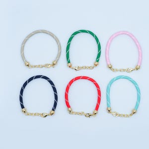 Bracelet cordon d'été coloré Bracelet cordon chaîne rouge, rose, bleu, vert, beige, bleu sarcelle Cadeau d'amitié pour un camp d'été pour jeunes | WA-3055 ~ WA-3060