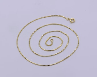 1pc 17.6'' ready to wear Gold Square Box Chain Necklace, Layering Dainty Box Chain For Jewelry Making with Pendant Charm WA-465