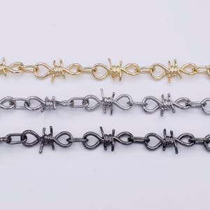 Chunky barbed wire chain by yard gothic designed 29.3mm x 15.2mm gold, silver, black wholesale roll chain - roll-957, roll-958, roll-959