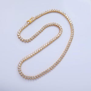 Round Cubic Zirconia Tennis Necklace , Diamond Necklace , 14K Gold Filled Tennis Necklace, Gift for her wa-3027