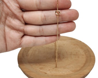 1pc 17'' ready to wear 18k Gold Square Box Chain Necklace, Layering Dainty Box Chain For Jewelry Making with Pendant Charm, 738