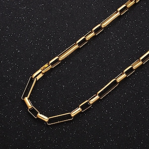 Big bold 24k gold filled paper clip chain elongated cable link unfinished yard chain in gold | roll-1322