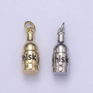 Whisky bottle charms silver / gold bottle charms, jewelry supply wholesale n-662