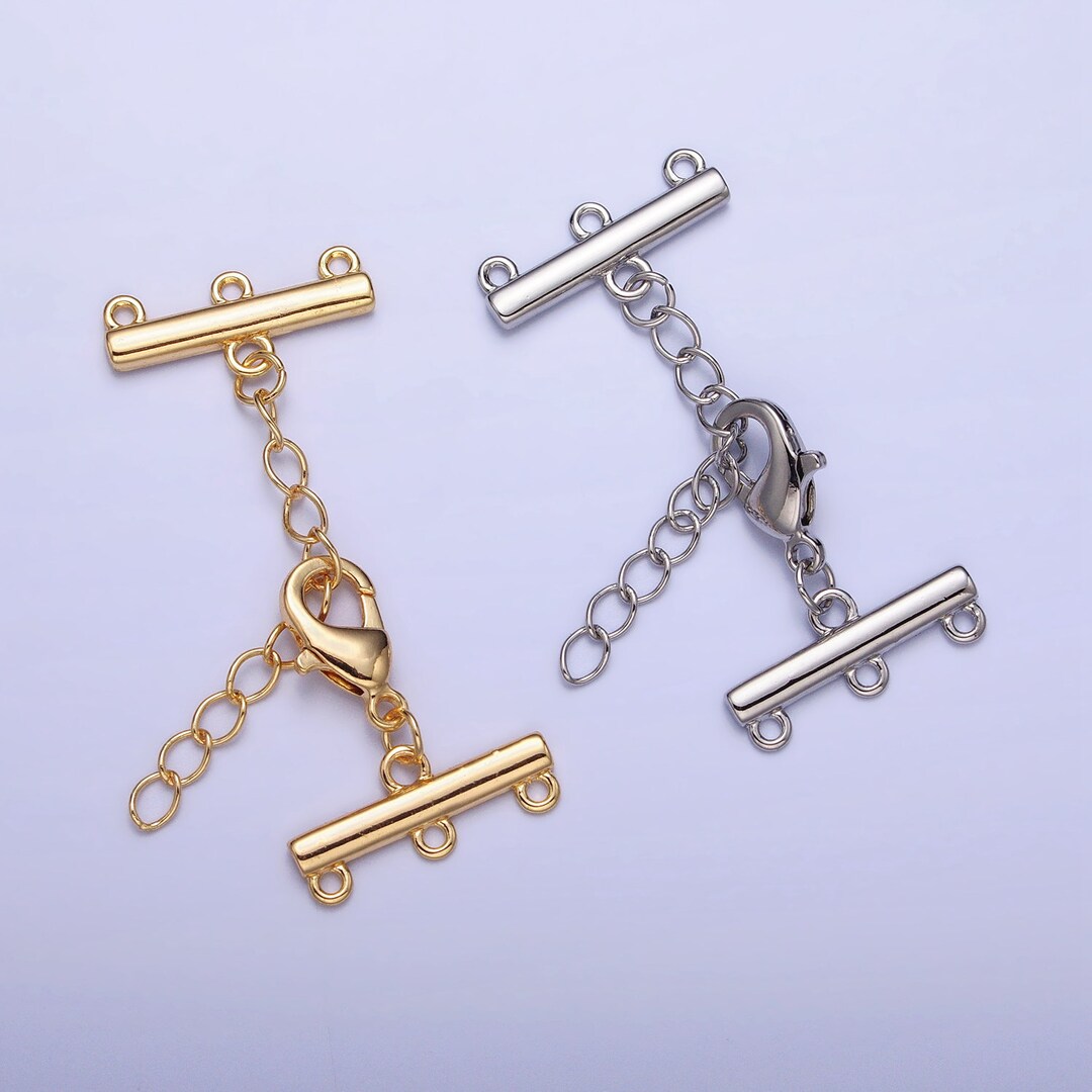 PH PandaHall 925 Sterling Silver Layering Clasps, 2pcs Detangler