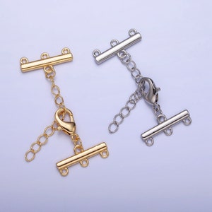 Gold Layered Halskette Spacer - Multi Halskette Detangler Verschluss - Silber Multi Layer Verschluss - Untangle Layering Verschluss Halsketten Trenner Z107