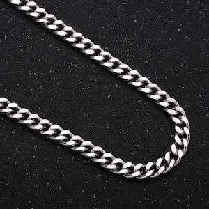 Cadena de eslabones cubanos de oro blanco y rodio de 5,9 mm cortada a medida, cadena tipo cable rolo, venta al por mayor, impresionante cadena cubana para manualidades, rollo 327