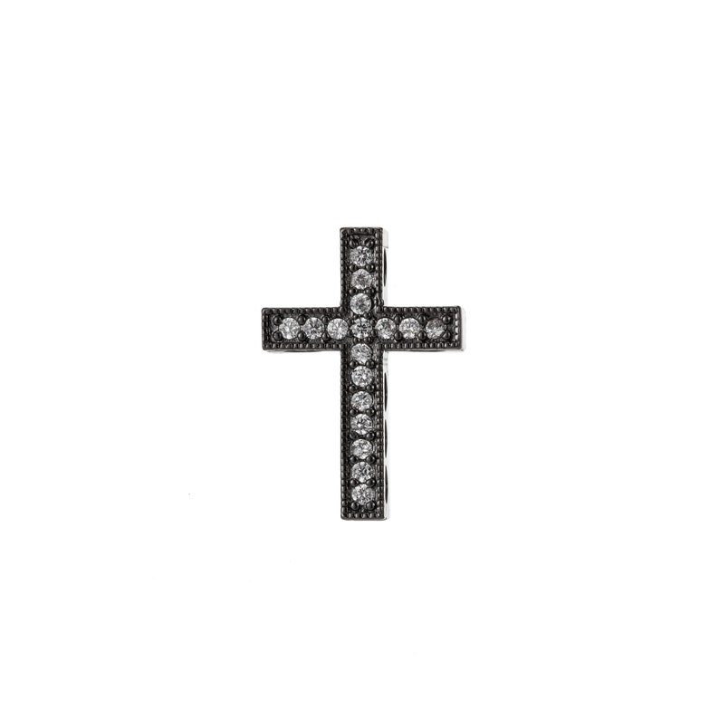 and bracelet Cross Micro Pave CZ 14K Gold Filled Bead Necklace vertically or horizontally design charm,Gun Metal Plated Good For Earring