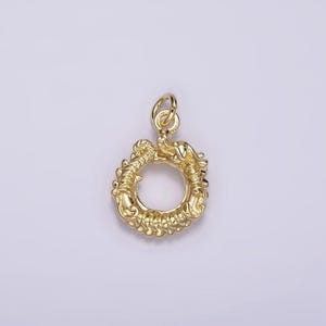 Mini gold dragon zodiac chinese animal round fantasy charm | ag413