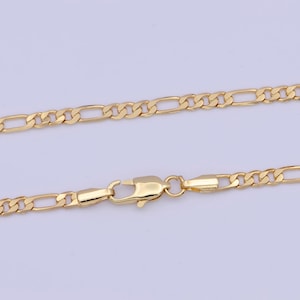 Ready to use gold filled figaro necklace chain, layering figaro chain, dainty 3.3mm figaro necklace w/lobster clasps | wa-1363