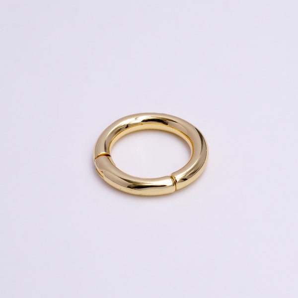 24K Gold Filled 16mm, 17mm Pull Round Gate Ring Jewelry Supply Charm Holder Enhancer Clasp | Z378 Z380