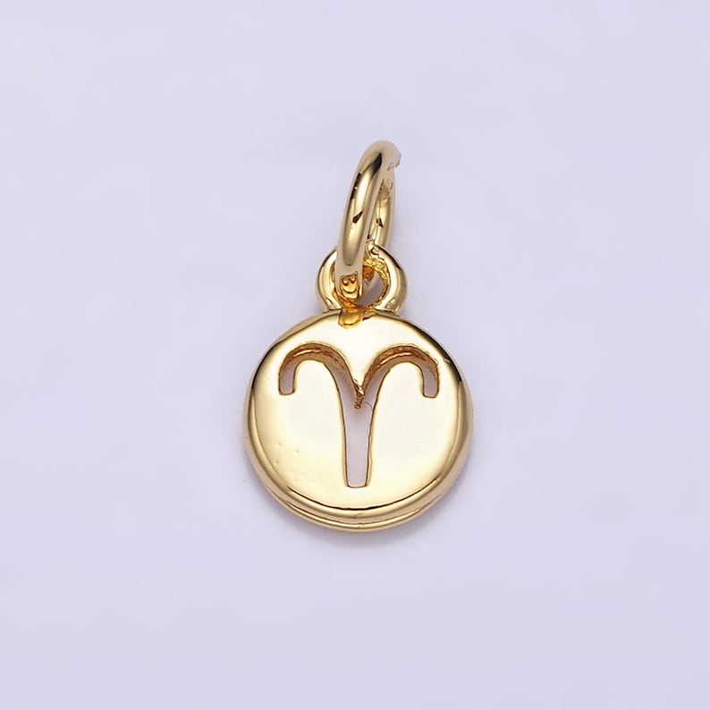 Small Zodiac Charms Gold Filled Charm Astrological Zodiac Signs, Zodiac Symbols for Add on Pendant Bracelet Earring Horoscope Charm AD483 image 2