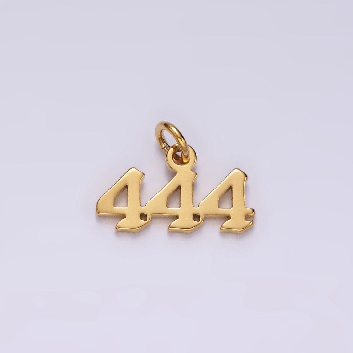 Tiny Angel Number Tag Charm Gold Dainty Lucky Number Pendant