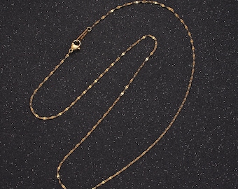 Waterproof and Sweatproof Minimalist Necklace for Woman 1.3 Dapped Cable Chain Gold Stainless Steel Chain for Layering Necklace WA2421
