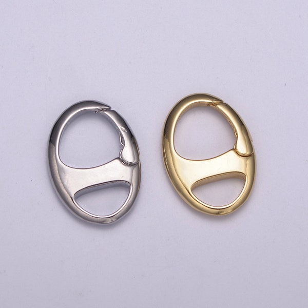 Gold Spring Gate Ring,Push Gate ring, SodaTab Clasp Ring Charm Holder Gold, Silver Clasp Connector Charm Holder L-564, L-565