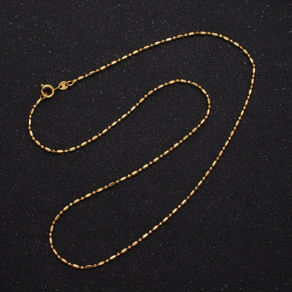 17,75 pouces Tube Chain Gold Filled Dainty Tube Cable Link Necklace Prêt à porter pour la fabrication de bijoux w / Fermoir pour la fabrication de bijoux WA1585