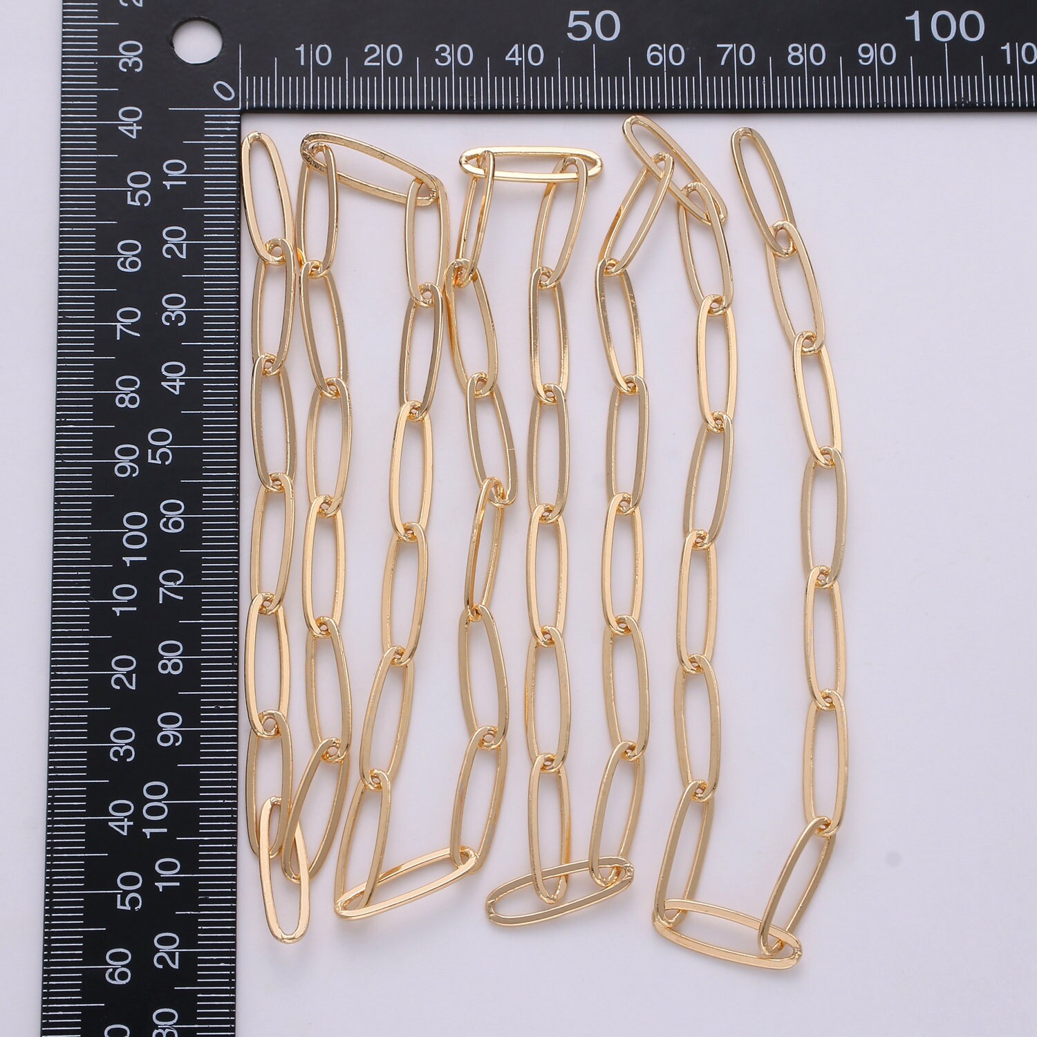 Oval Paperclip Chain Gold by Yard Oval Link Chain by Foot Etsy