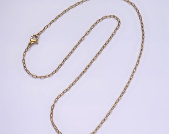 Stainless steel 2mm dainty cable chain 17.72 layering chain necklace | wa-2025