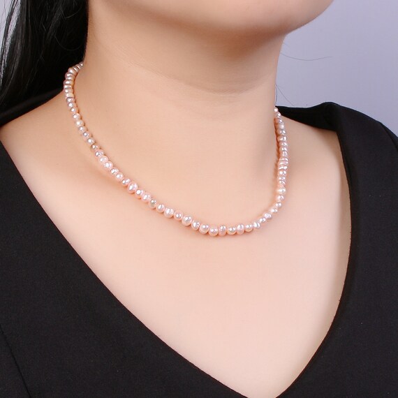 Tiny Pink Freshwater Seed Necklace 