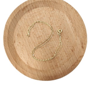 1pc 18K Gold  Figure 8 Chain, 1mm Figure 8 Chain with Spring Clasp, Gold Figure 8 Chain Necklace, Great Quality, Jewelry Supplies, 334