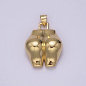 Big gold filled bootylicous booty pendant // thick butt ass charm // la femme necklace charm jewelry j-353